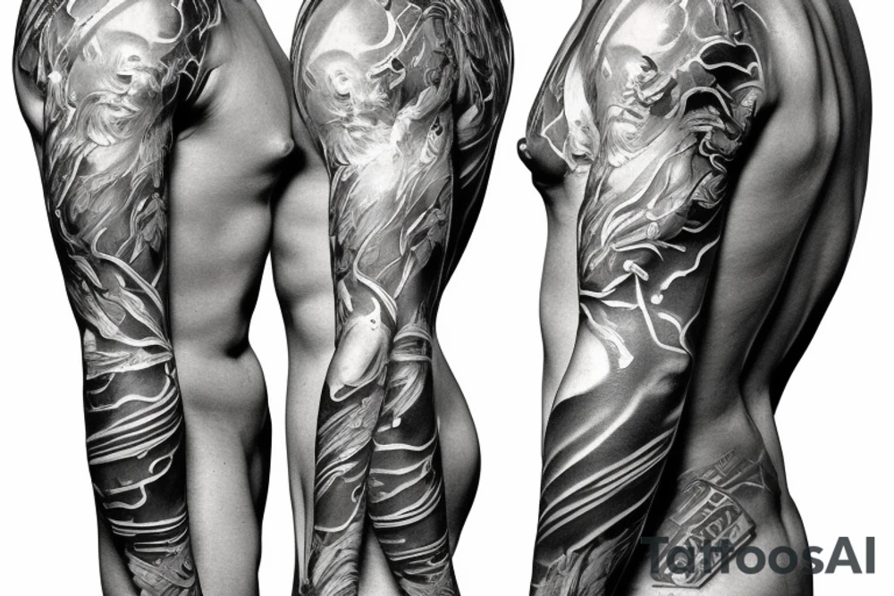 Full sleeve michelangelo painting tattoo idea Full sleeve michelangelo painting tattoo idea
