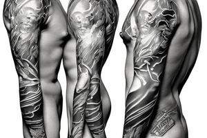 Full sleeve michelangelo painting tattoo idea