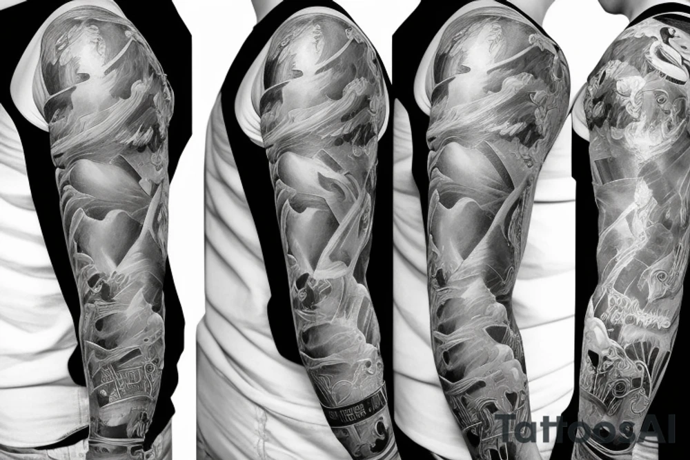 Full sleeve michelangelo painting tattoo idea Full sleeve michelangelo painting tattoo idea