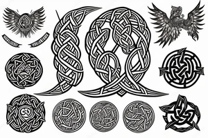 honor ukrainian and celtic heritage and also incorporate icons for fire, earth, water, air? tattoo idea
