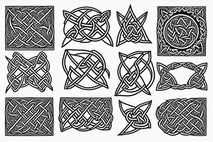 ukrainian  and celtic pattern and  incorporate triangle motifs  for fire, earth, water, air? tattoo idea