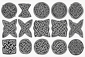 ukrainian  and celtic pattern and  incorporate triangle motifs  for fire, earth, water, air? tattoo idea