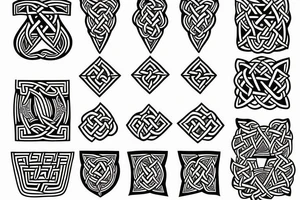 ukrainian  and celtic pattern and  incorporate triangle motifs  for fire, earth, water, air? tattoo idea