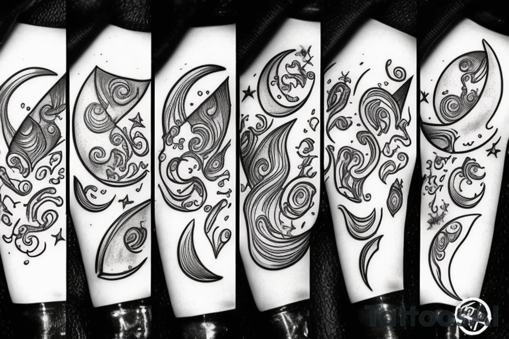 Dripping moon tattoo idea
