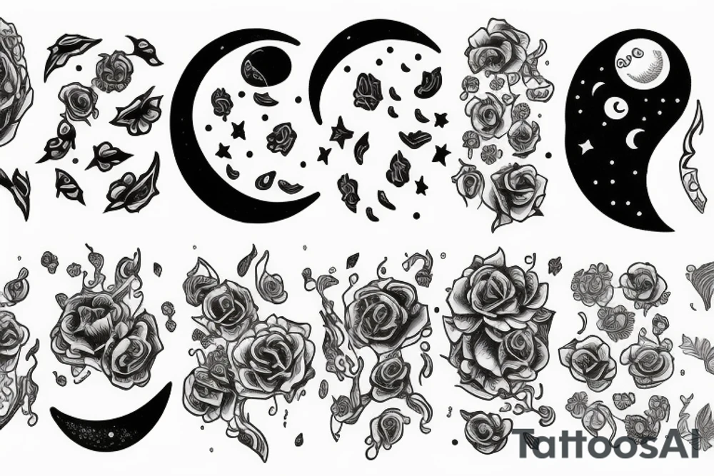 Dripping moon tattoo idea