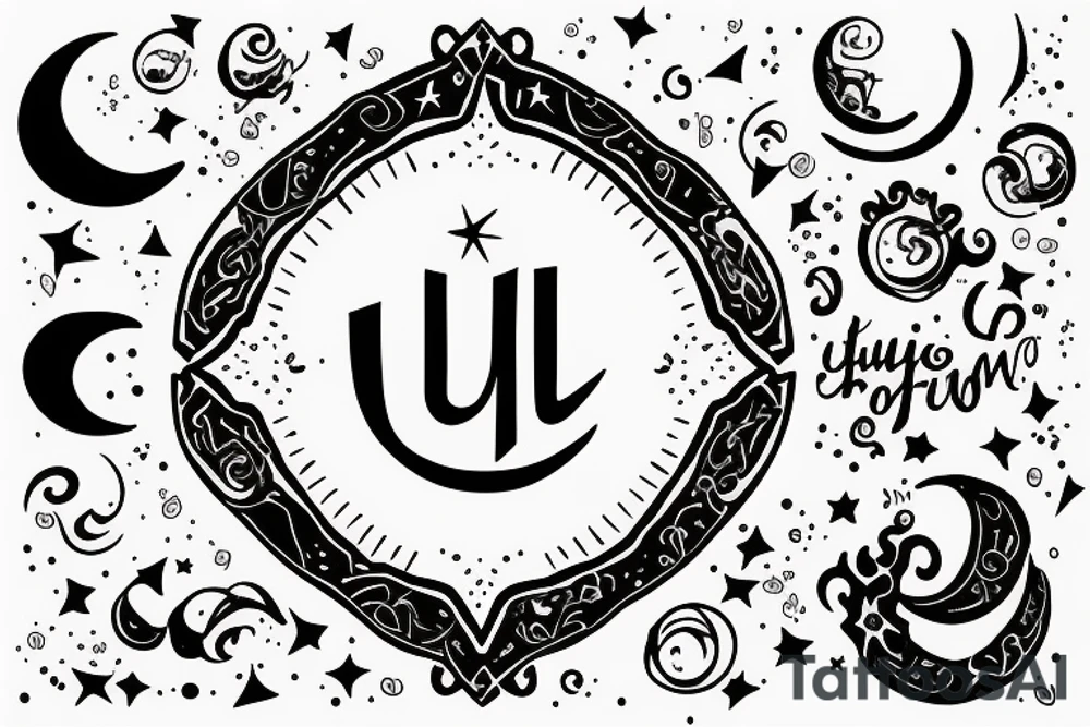 Lulu spelled with moon tattoo idea