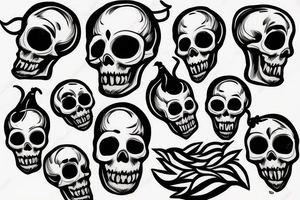 skull shaped cherries tattoo idea