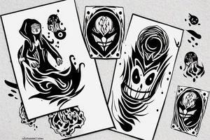 shadow person dripping down a drain tattoo idea