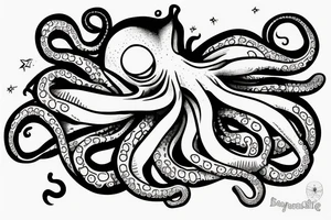 octopus in a spaceship tattoo idea