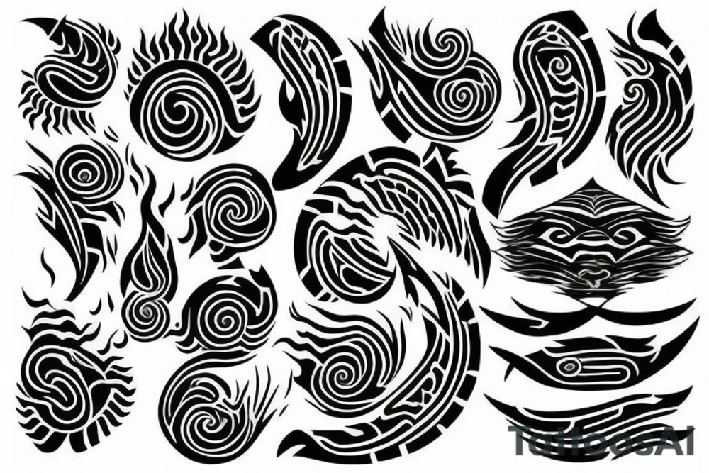 fire earth air water tattoo idea