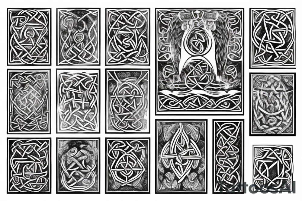 fire earth air water mixed with celtic tattoo idea
