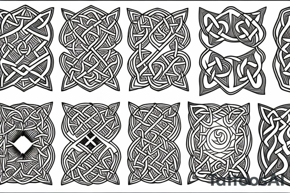 fire earth air water mixed with celtic tattoo idea