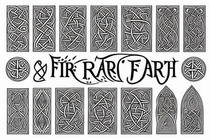 fire earth air water mixed with celtic tattoo idea
