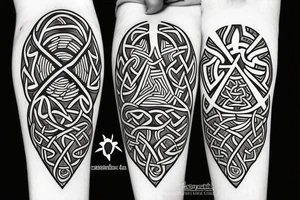 fire earth air water icons mixed with celtic tattoo idea