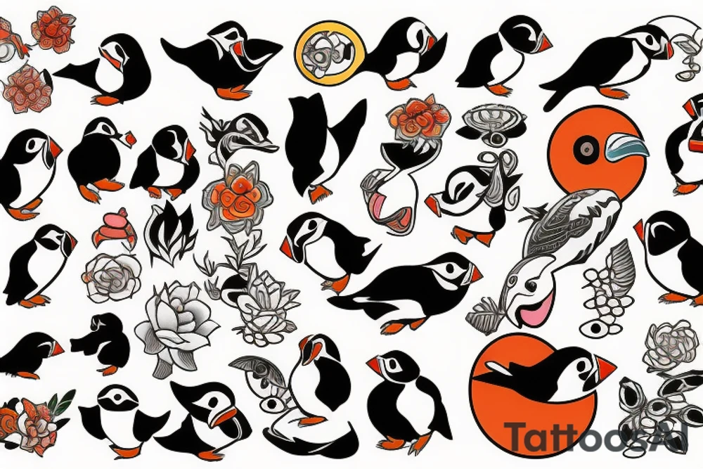 Puffin tattoo idea