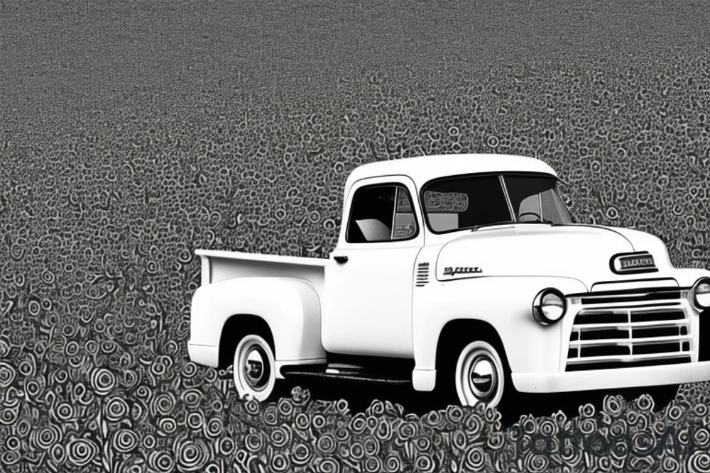 a rustic 1953 GMC farm
truck in sunflower field tattoo idea