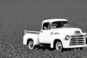 a rustic 1953 GMC farm
truck in sunflower field tattoo idea