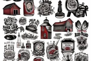 an old red barn tattoo idea