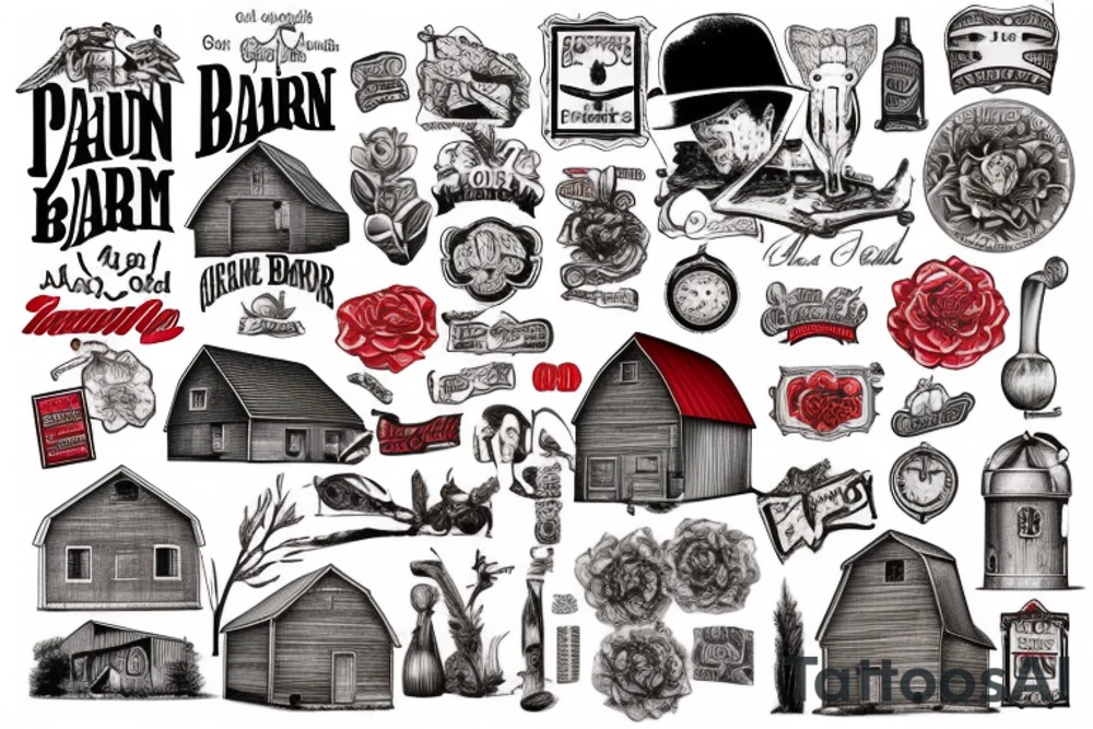 an old red barn tattoo idea