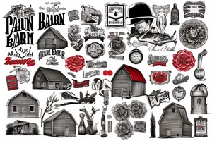 an old red barn tattoo idea