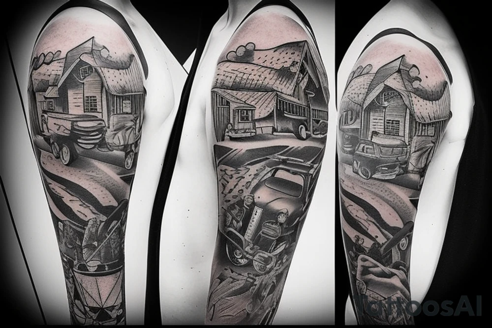 an old red barn tattoo idea