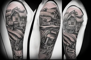an old red barn tattoo idea