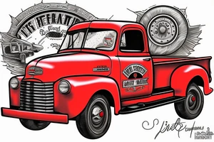 1953 fifth window GMC farm truck, red barn tattoo idea
