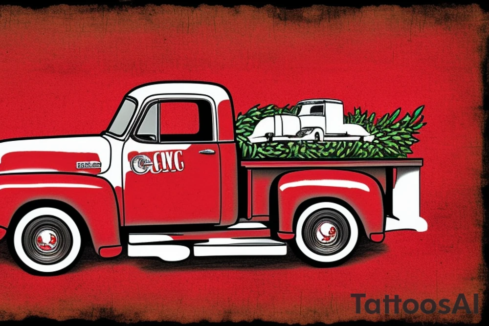 1953 fifth window GMC farm truck, red barn tattoo idea