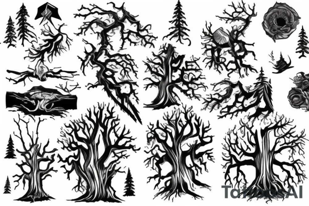 fallen redwood tree tattoo idea