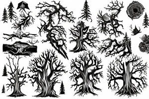 fallen redwood tree tattoo idea