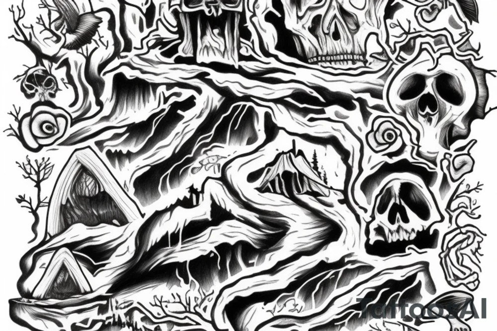 fallen redwood tree tattoo idea
