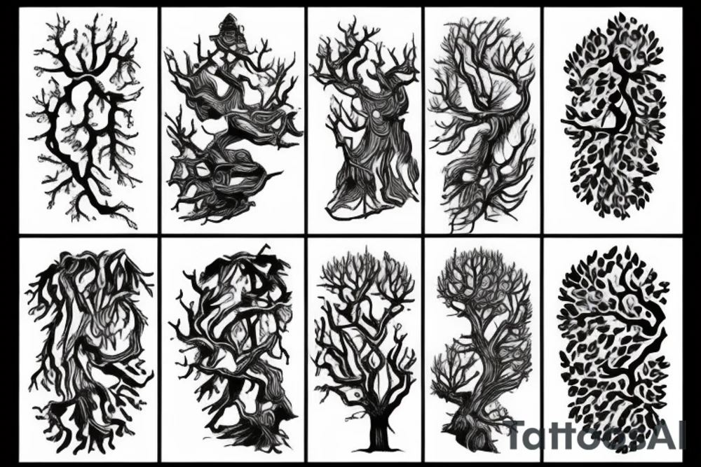 broken redwood tree tattoo idea