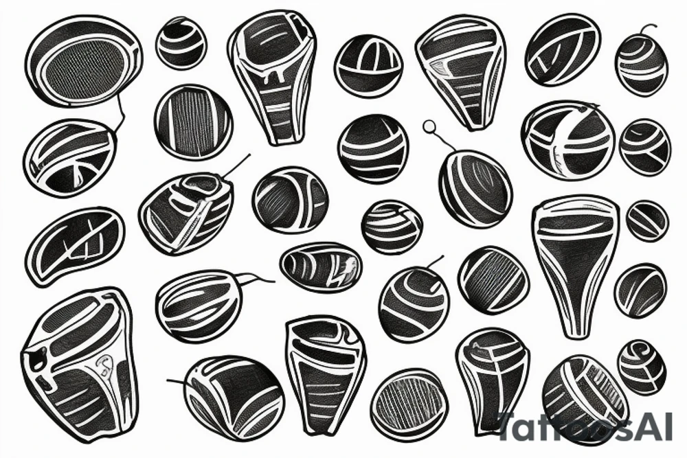 tennis ball wearing jeans tattoo idea