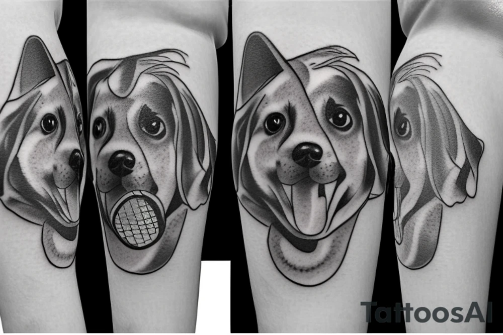 tennis ball dog tattoo idea