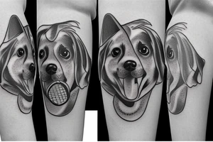 tennis ball dog tattoo idea