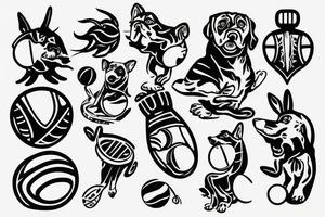 tennis ball dog tattoo idea