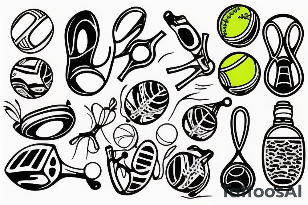 tennis ball dog tattoo idea