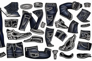 Denim pants tattoo idea