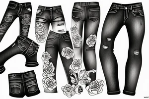 Denim pants tattoo idea