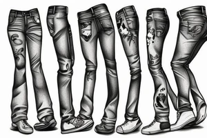 Denim pants on a dog tattoo idea
