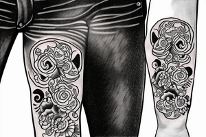 Denim pants on a dog tattoo idea