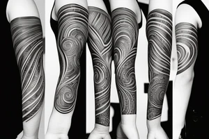 wood grain sleeve tattoo idea