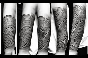wood grain sleeve tattoo idea