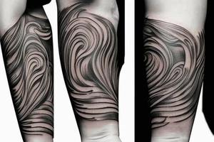 wood grain sleeve tattoo idea