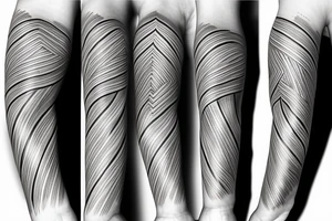 wood grain sleeve tattoo idea