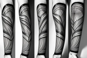 wood grain sleeve tattoo idea