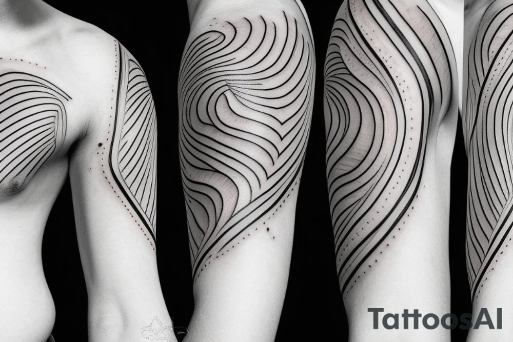 walnut wood grain sleeve tattoo idea