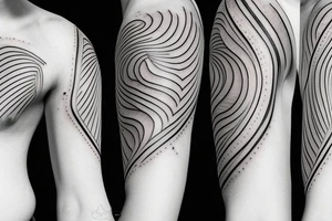 walnut wood grain sleeve tattoo idea