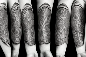 walnut wood grain sleeve tattoo idea