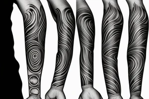 walnut wood grain sleeve tattoo idea